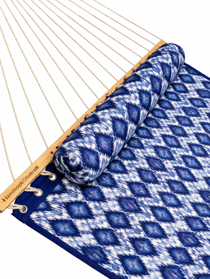Olefin Quilted Double Hammock with Stand & Pillow