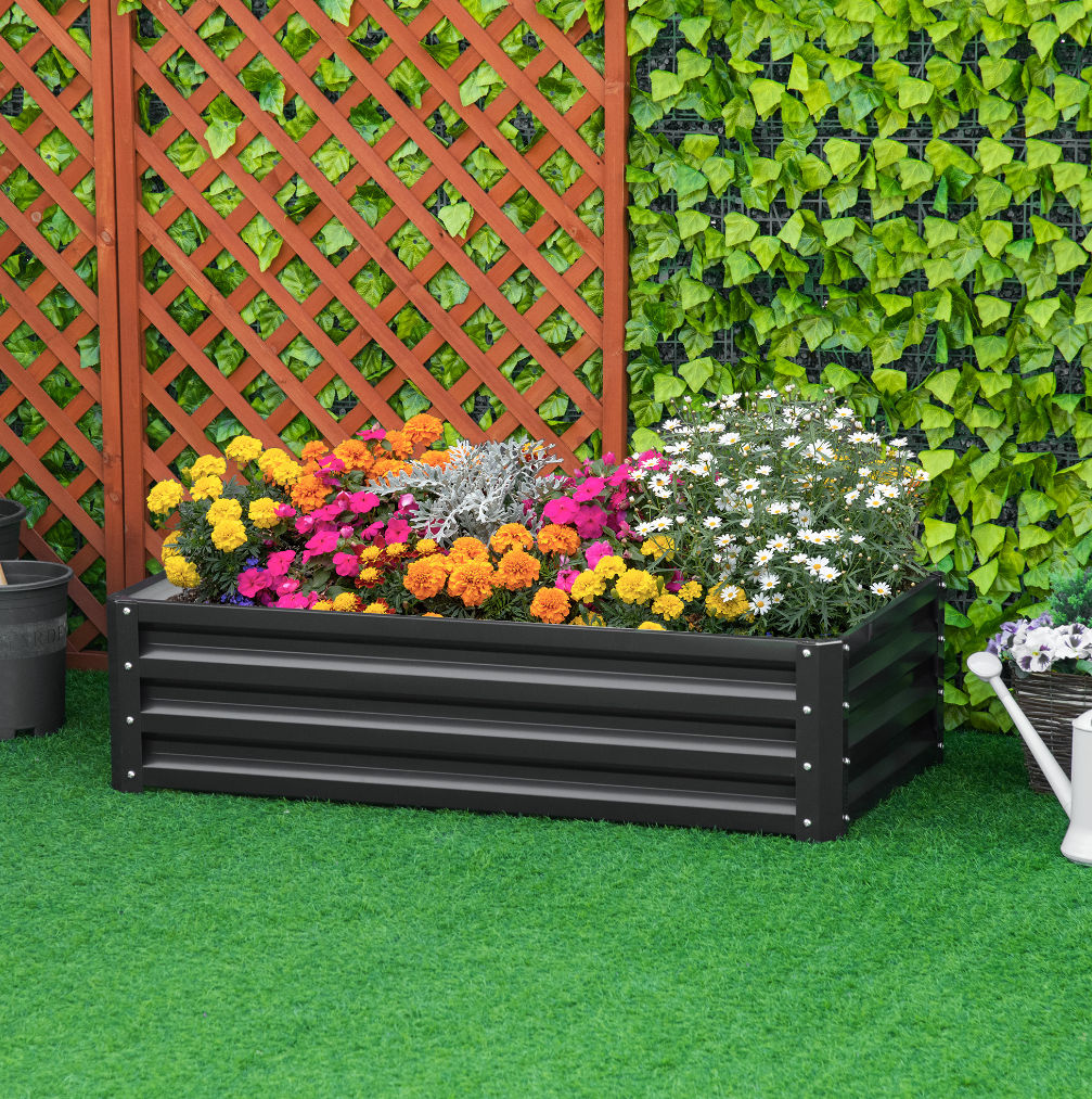 Galvanized Raised Garden Bed — 8 × 1.3 × 1.5 ft