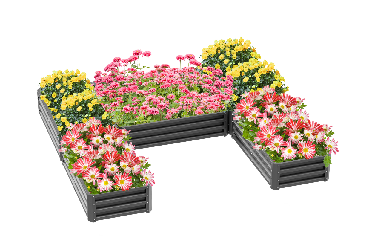 Large Raised Garden Bed — Set of 5 (8 × 8 × 1 ft)