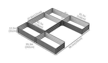 Large Raised Garden Bed — Set of 5 (8 × 8 × 1 ft)