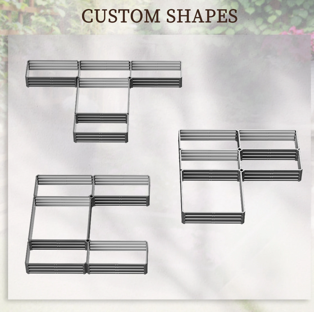 Large Raised Garden Bed — Set of 5 (8 × 8 × 1 ft)