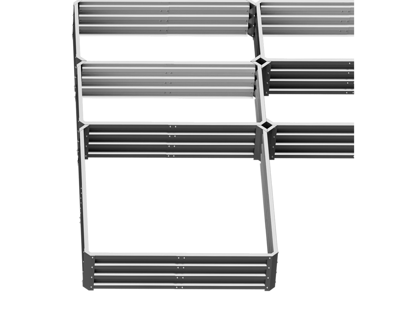 Large Raised Garden Bed — Set of 5 (8 × 8 × 1 ft)
