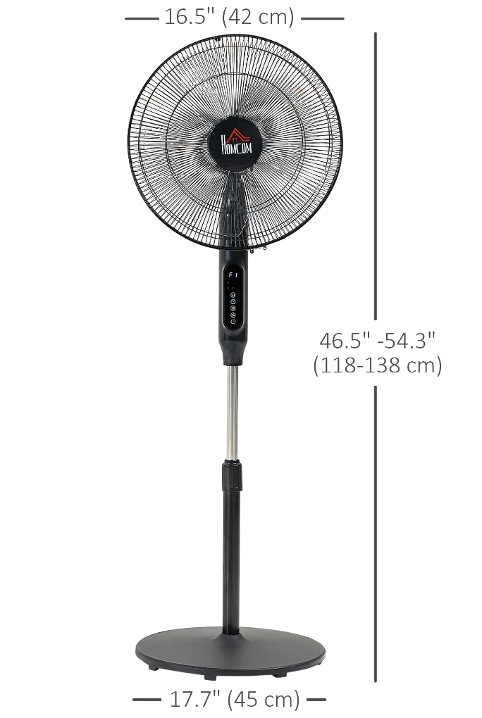 HOMCOM Standing Floor Fan with Remote Control