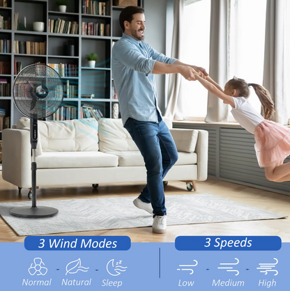 HOMCOM Standing Floor Fan with Remote Control