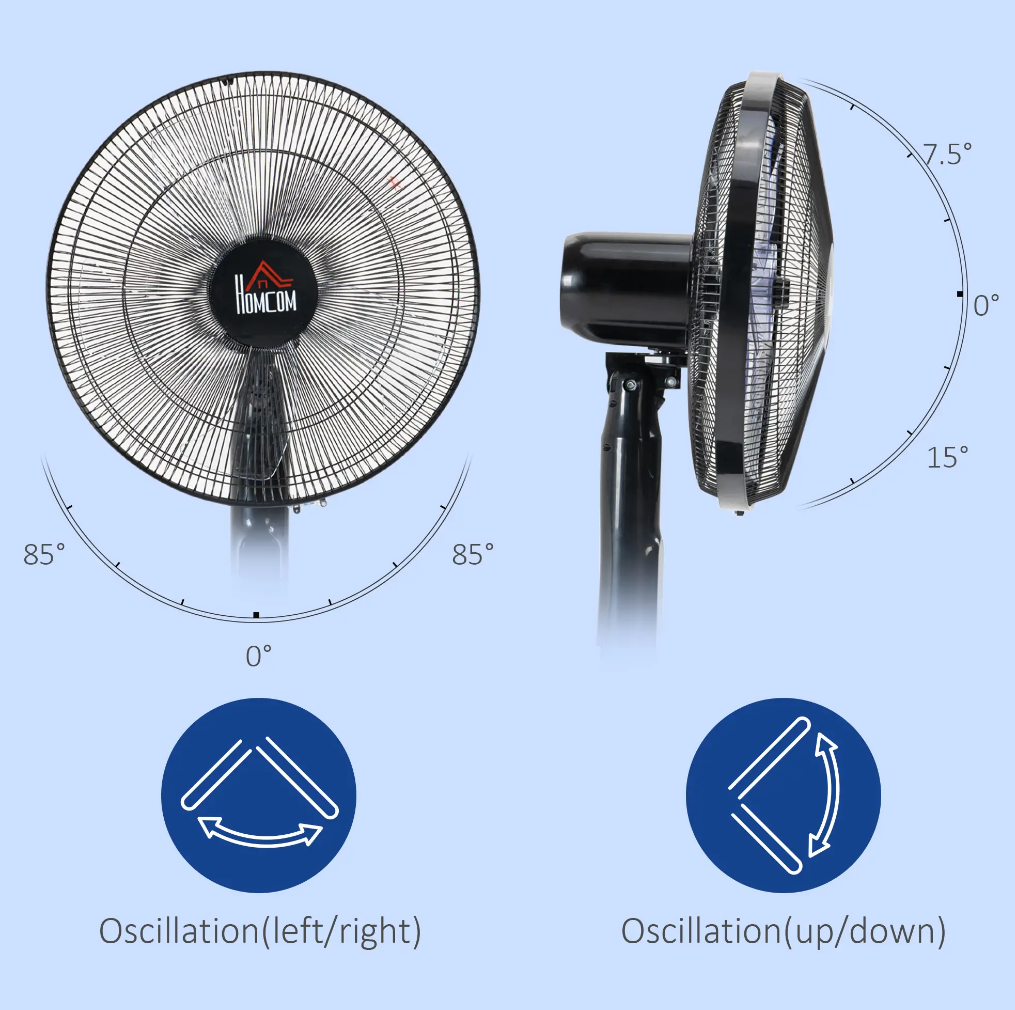 HOMCOM Standing Floor Fan with Remote Control