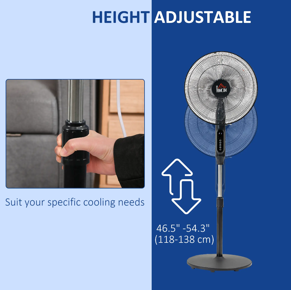 HOMCOM Standing Floor Fan with Remote Control