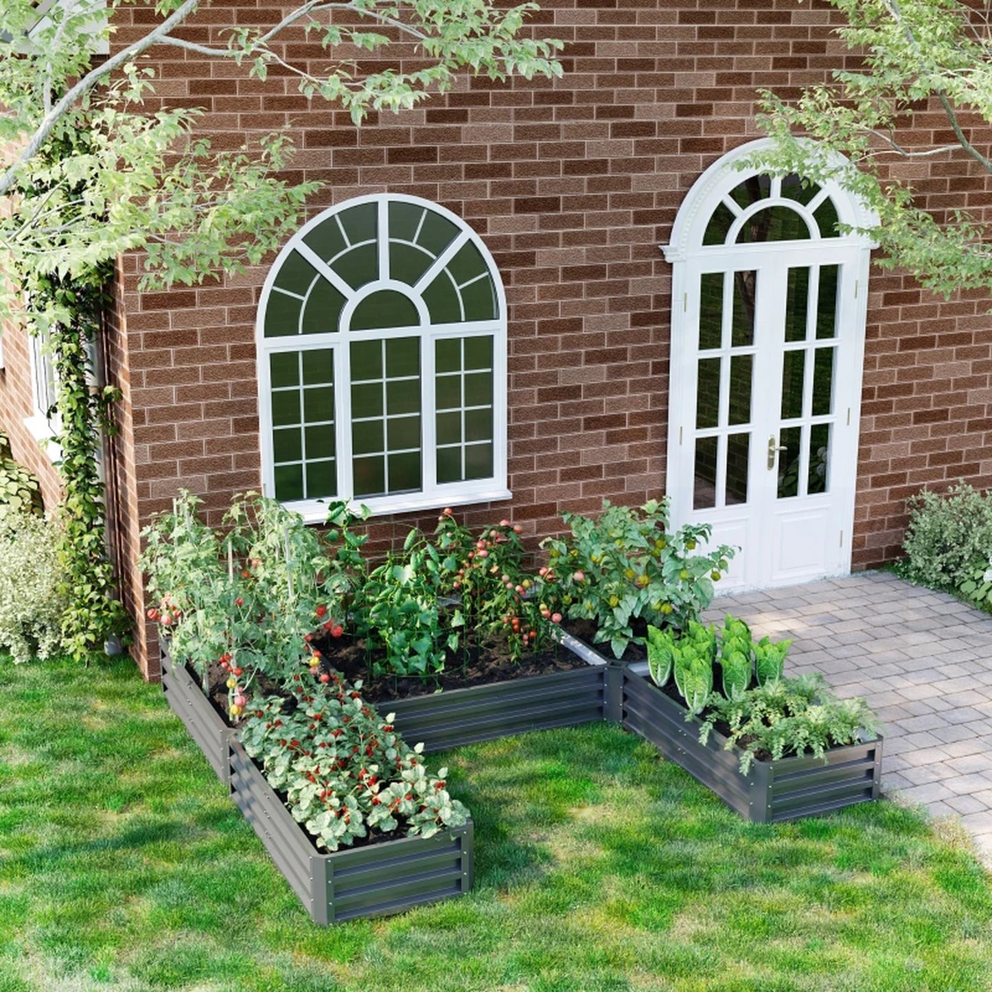 Outsunny Steel Raised Garden Bed Set of 5