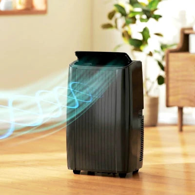 HOMCOM 14000 BTU 5-in-1 Portable Air Conditioner with Cool, Heat, Dehumidifier, Fan, Sleep, WiFi Voice Control, Black