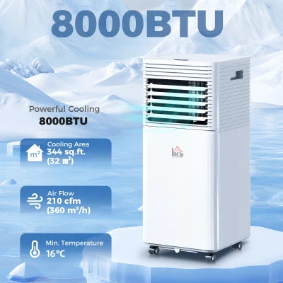 8000 BTU Portable Air Conditioner with Fan & Dehumidifier Mode, Homcom